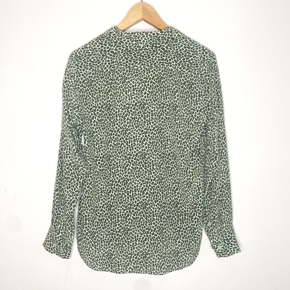 NWT Equipment 100% Silk Leema Button Down Blouse with Pocket in Misty Jade Multi - Picture 8 of 12